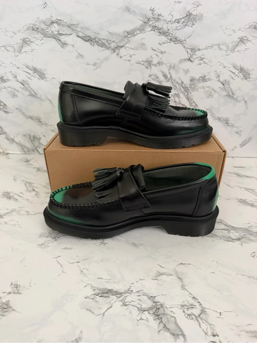 Dr. Martens Adrian Tassel Platform Loafers Shoes Preppy Leather Black Men Size 6